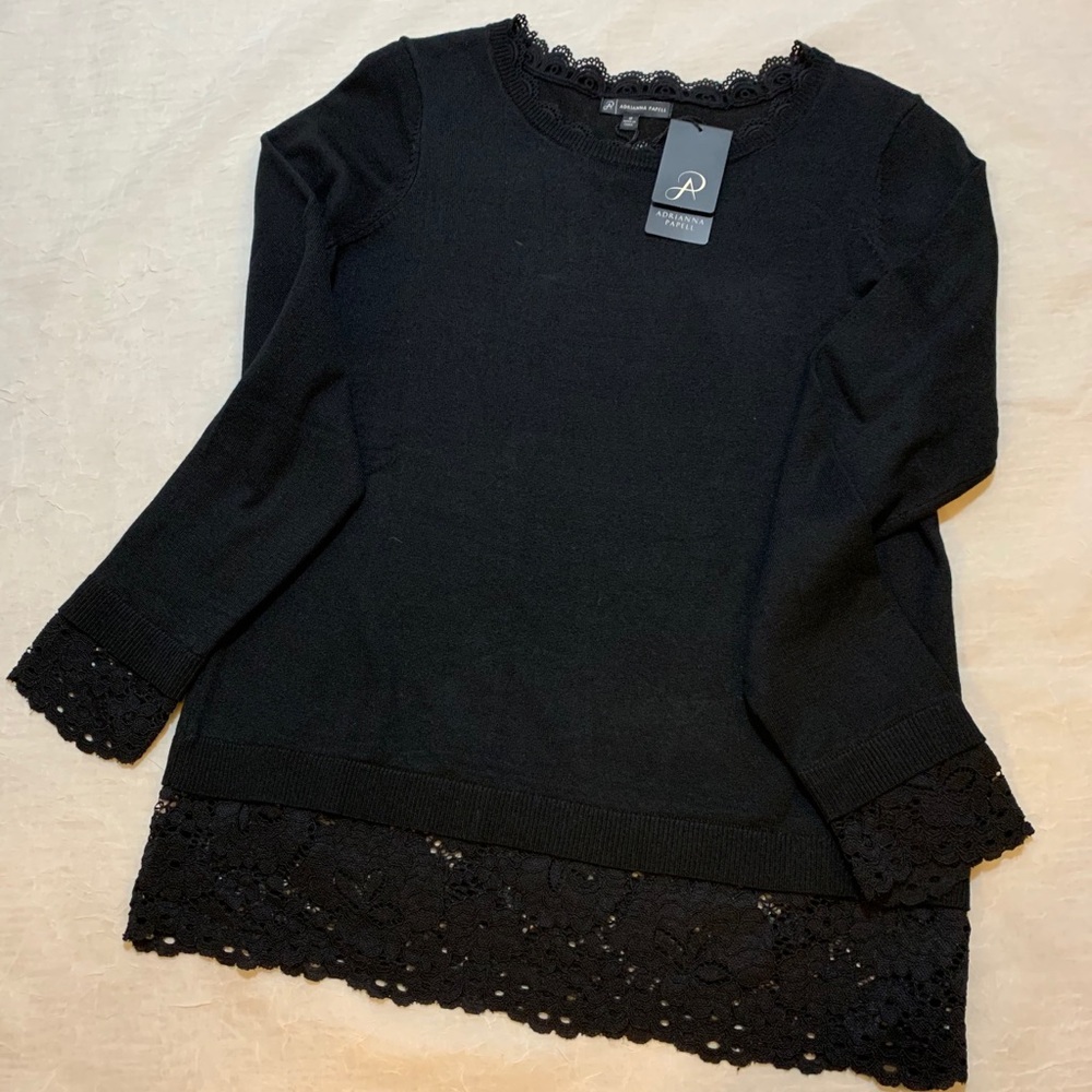 Adrianna Papell sweater with lace